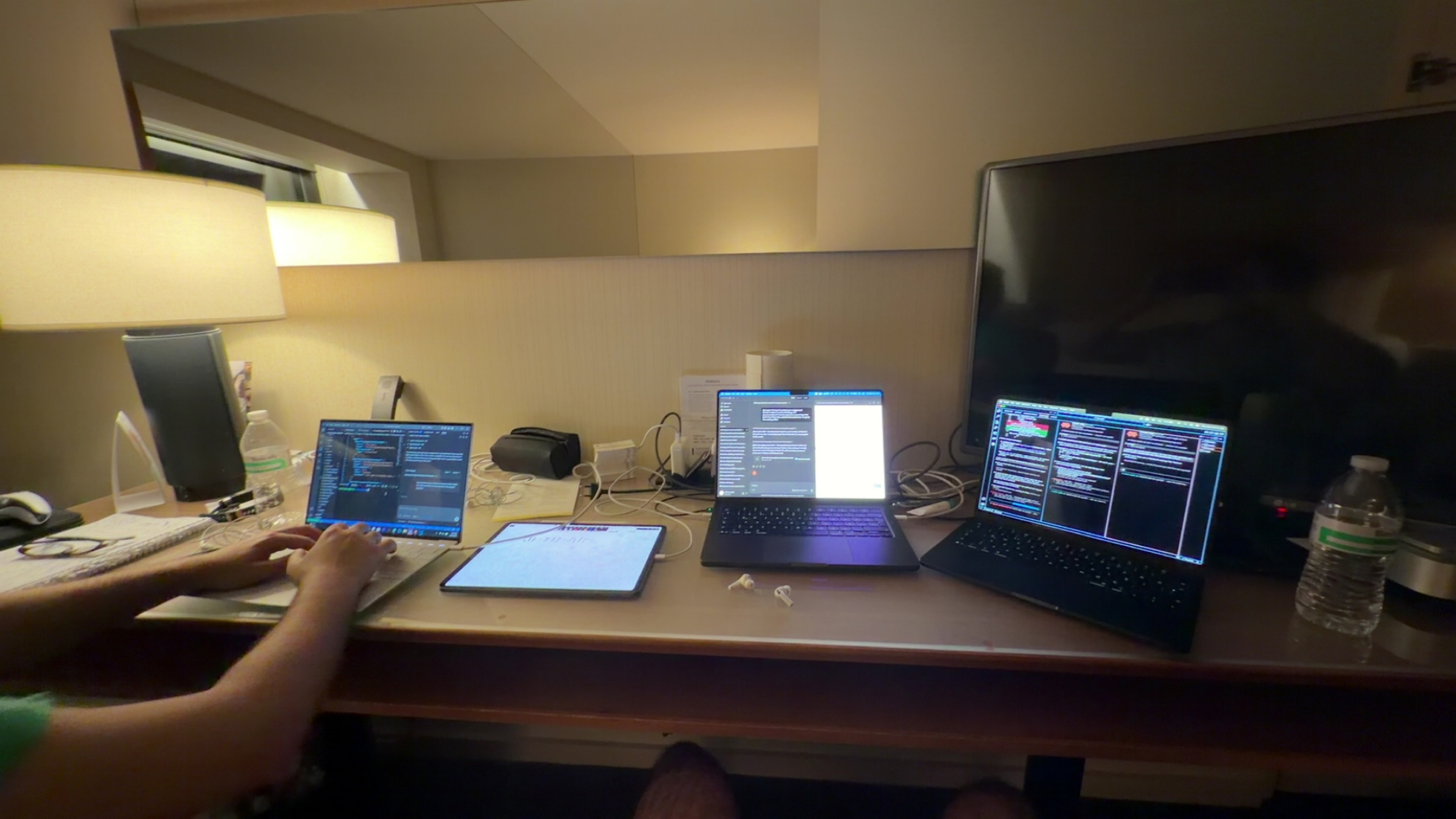 Working from the hotel during the Dallas conference